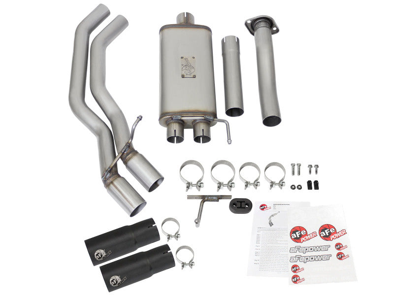 aFe Rebel Exhausts 3in SS Cat-Back 15-16 Ford F-150 EcoBoost V6 2.7/3.5L V8 5.0L w/ Black Tips - DTX Performance