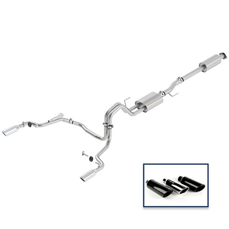 Ford Racing 15-18 F-150 5.0L Cat-Back Sport Exhaust System - Rear Exit Chrome Tips - DTX Performance