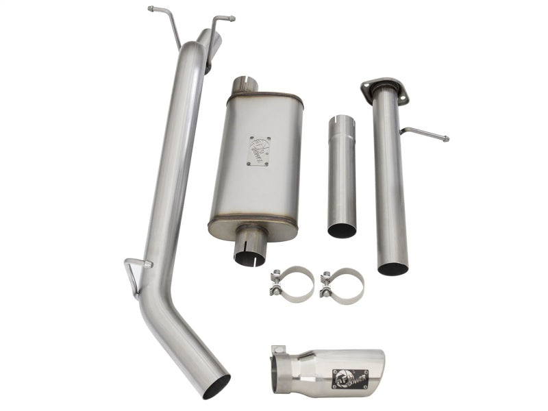 aFe Mach Force-XP Exhaust 3in CB SS 15-17 GM Colorado/Canyon 2.5L/3.6L Side Exit w/ Polished Tip - DTX Performance