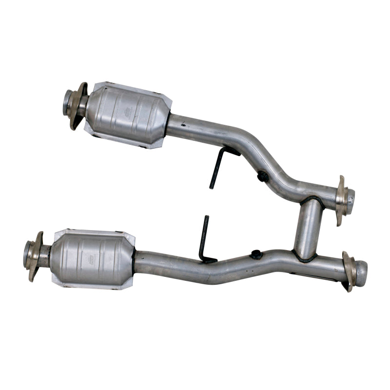 BBK 96-04 Mustang 4.6 GT / Cobra Short Mid H Pipe w Catalytic Converters 2-1/2 For Long Tube Headers - DTX Performance