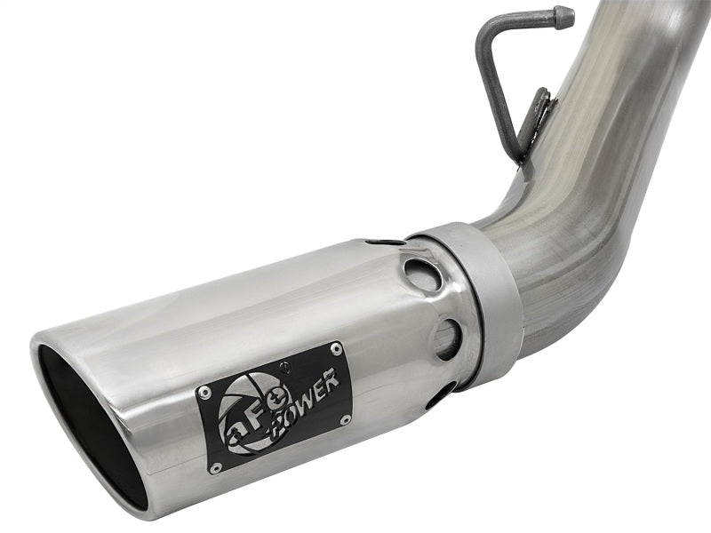 aFe Large Bore-HD 4in 409-SS DPF-Back Exhaust w/Dual Polished Tips 2017 GM Duramax V8-6.6L (td) L5P - DTX Performance