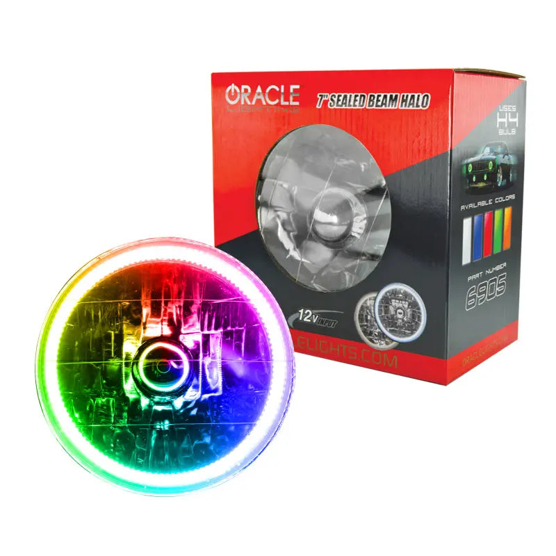 Oracle Pre-Installed Lights 7 IN. Sealed Beam - ColorSHIFT Halo - DTX Performance