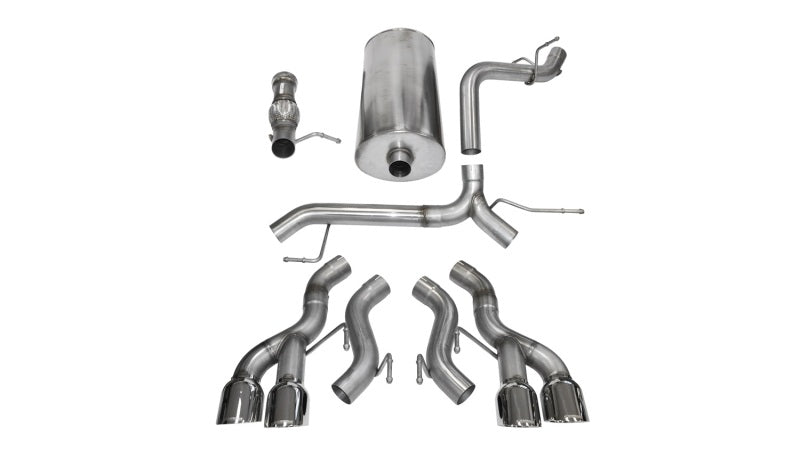 Corsa 12-13 Cadillac Escalade DUB 6.2L V8 Polished Sport Cat-Back Exhaust - DTX Performance