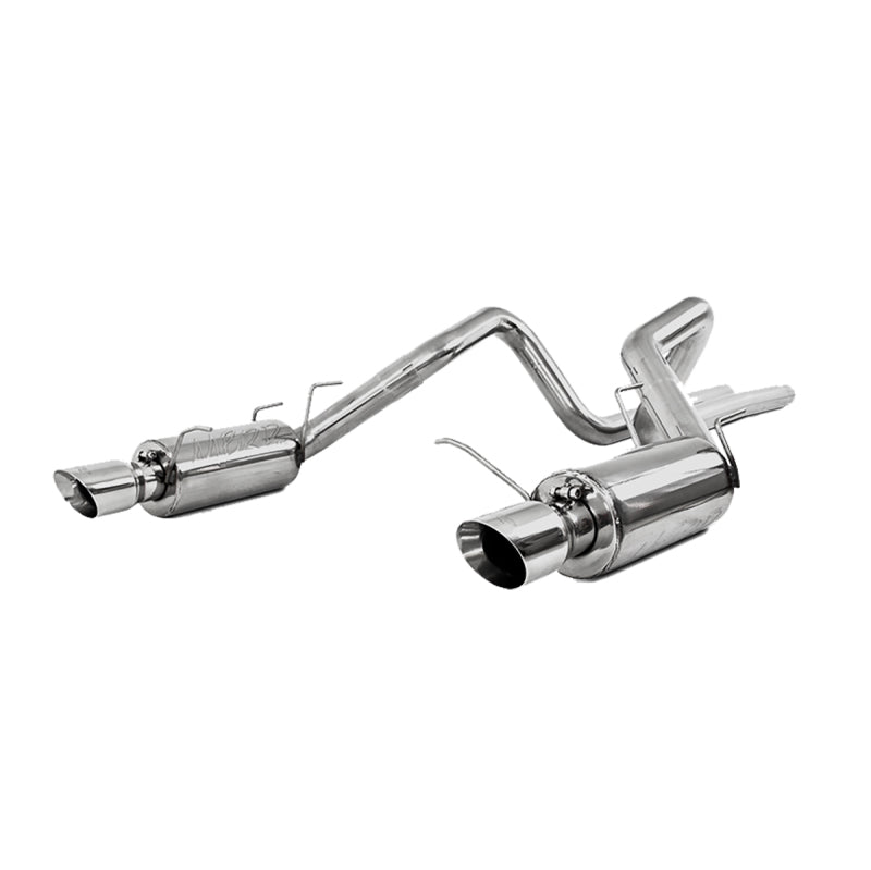 MBRP 11-14 Ford Mustang GT 5.0L Dual Split Rear Street Version T409 3in Cat Back Exhaust System - DTX Performance