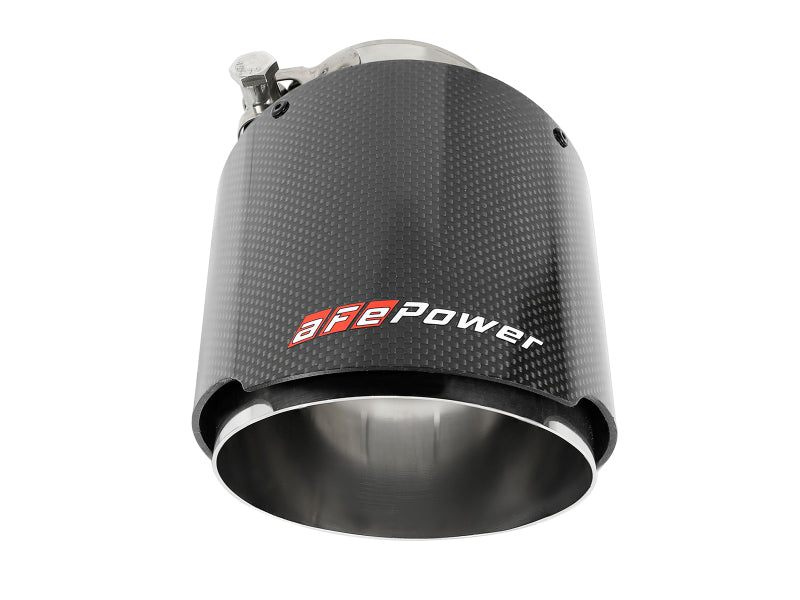 aFe MACH Force-Xp 304 SS Clamp-On Exhaust Tip 2.5in. Inlet / 4.5in. Outlet / 7in. L - Carbon Fiber - DTX Performance