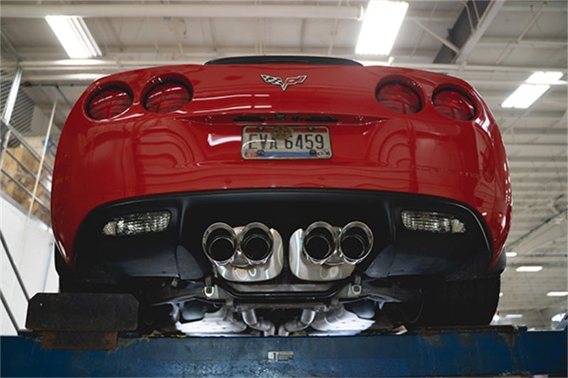 Corsa 06-13 Chevy Corvette C6 Z06 7.0L / 09-13 ZR1 6.2L Polished AxleBack Exhaust w/4.5in Twin Tips - DTX Performance