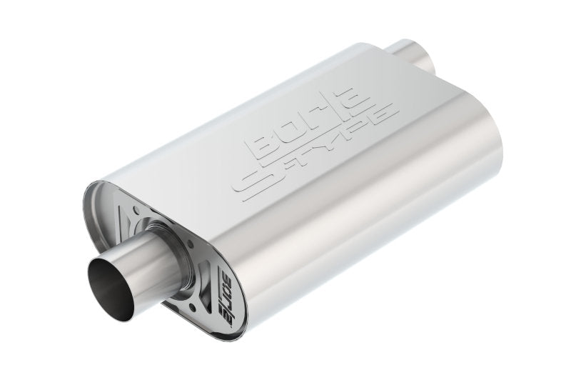 Borla CrateMuffler SBC Hot 350/383 2.5 inch Offset/Center 14in x 4.35in x 9in Oval Muffler - DTX Performance