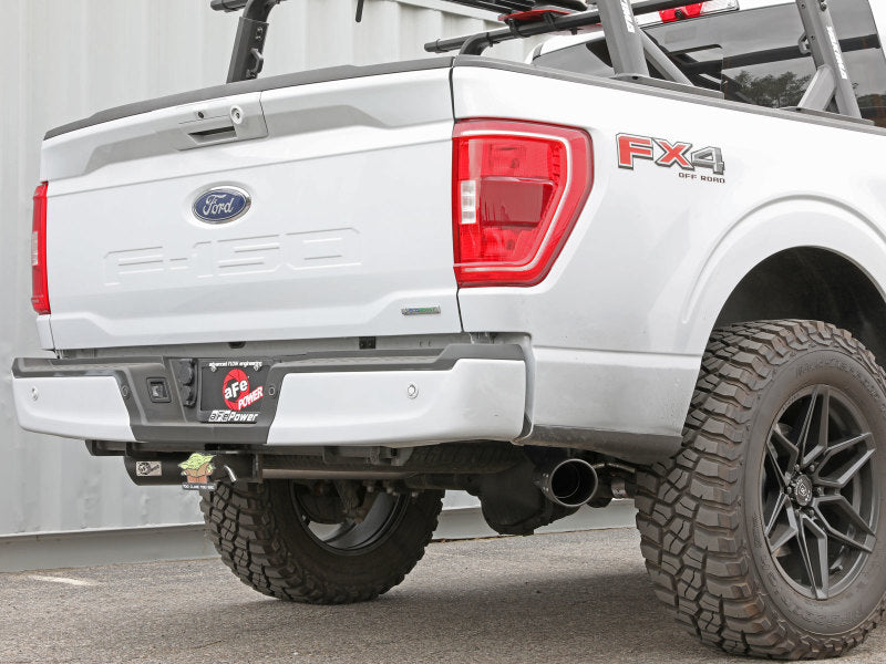 aFe Vulcan 3in 304 SS Cat-Back Exhaust 2021 Ford F-150 V6 2.7L/3.5L (tt)/V8 5.0L w/ Black Tips - DTX Performance