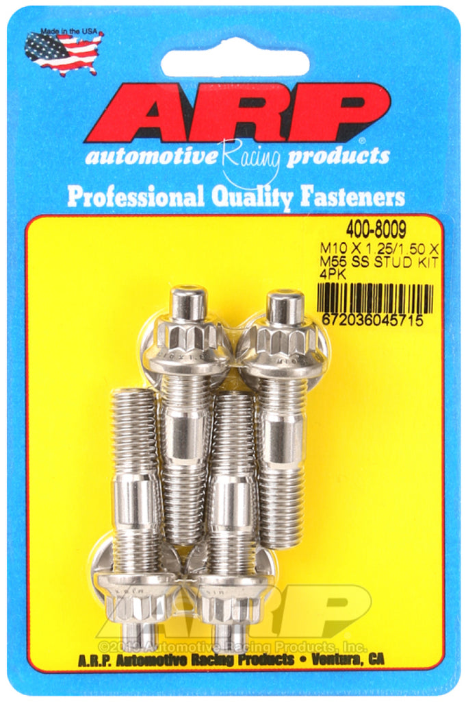 ARP M10 X 1.25/1.50 X 55mm Broached Stud Kit (4 pcs) - DTX Performance