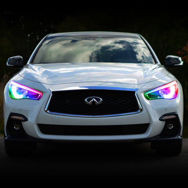 Oracle 14-21 Infiniti Q50 RGB+W Headlight Halo Upgrade Kit - ColorSHIFT w/ BC1 Controller - DTX Performance