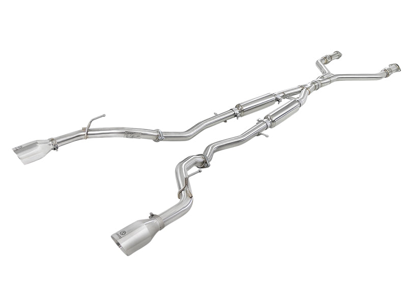 aFe Takeda 2.5in 304 SS Cat-Back Exhaust System w/ Polished Tips 16-18 Infiniti Q50 V6-3.0L (tt) - DTX Performance