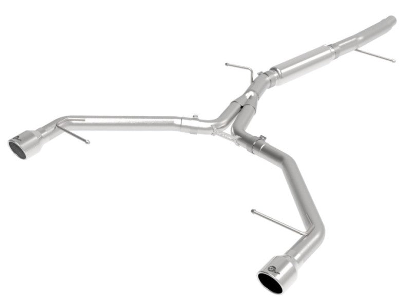 aFe MACHForce XP 3in-2.5in SS Exhaust Axle-Back 17-19 Audi A4 (B9) L4-2.0L (t) - Polished - DTX Performance