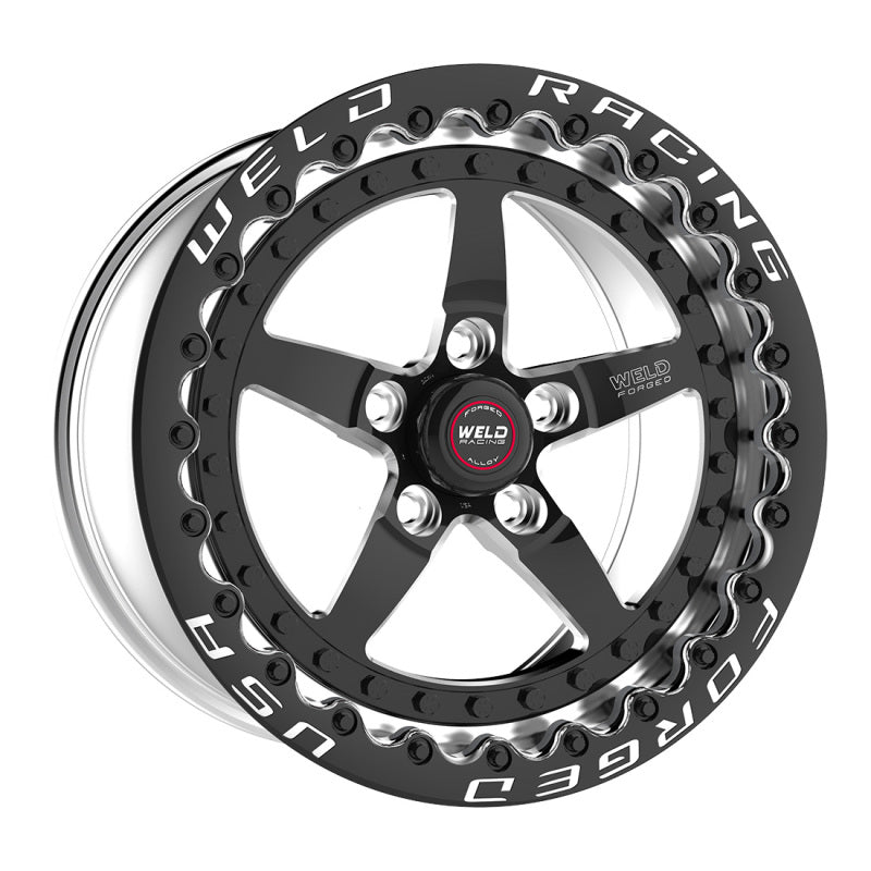 Weld Weldstar RT 17x11 / 5x4.75mm BP / 7.7in. BS Black Wheel - Black Single Beadlock - DTX Performance