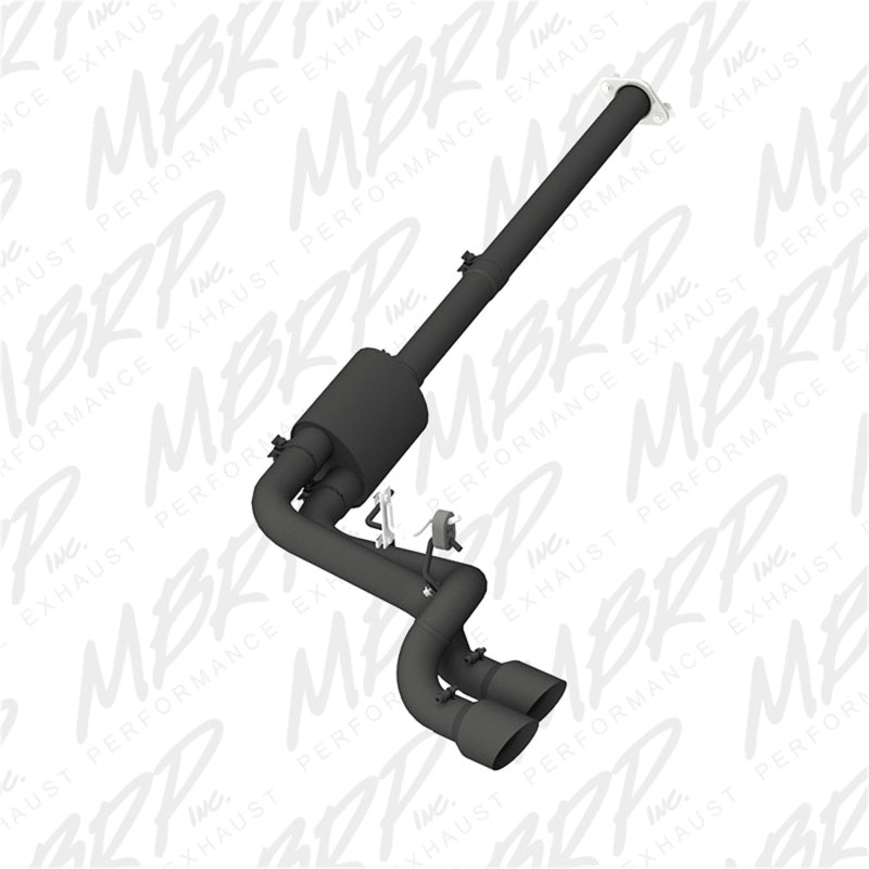 MBRP 09-14 Ford F150 Pre-Axle 4.5in OD Tips Dual Outlet 3in Black Coated Cat Back Exhaust - DTX Performance