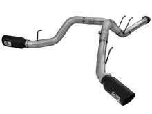 Load image into Gallery viewer, aFe Large Bore-HD 4in 409 Stainless Steel DPF-Back Exhaust w/Black Tip 15-16 Ford Diesel V8 Trucks - DTX Performance