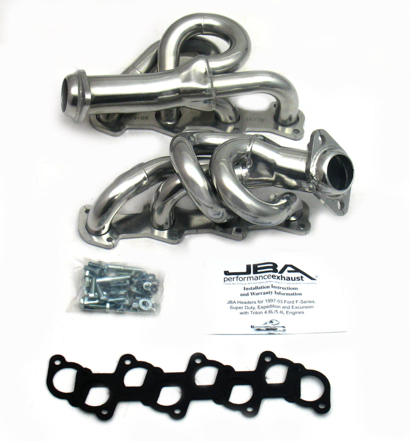 JBA 97-03 Ford F-150 4.6L 2V 1-1/2in Primary Silver Ctd Cat4Ward Header - DTX Performance