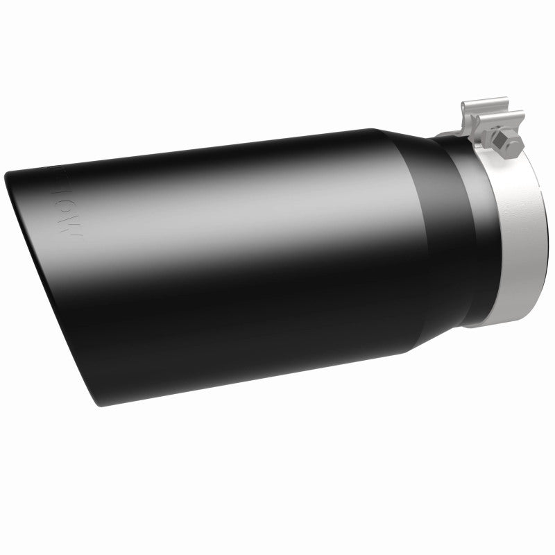 MagnaFlow Tip Stainless Black Coated Single Wall Round Single Outlet 6in Dia 5in Inlet 13in L - DTX Performance