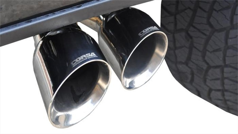 Corsa 2015 Ford F-150 5.0L V8 (Super Crew Cab) Polished Sport Single Side Dual 4in Tips CB Exhaust - DTX Performance