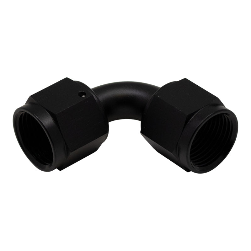 DeatschWerks 8AN Flare Female Swivel 90-Degree to 8AN Flare Female Swivel - Anodized Matte Black - DTX Performance