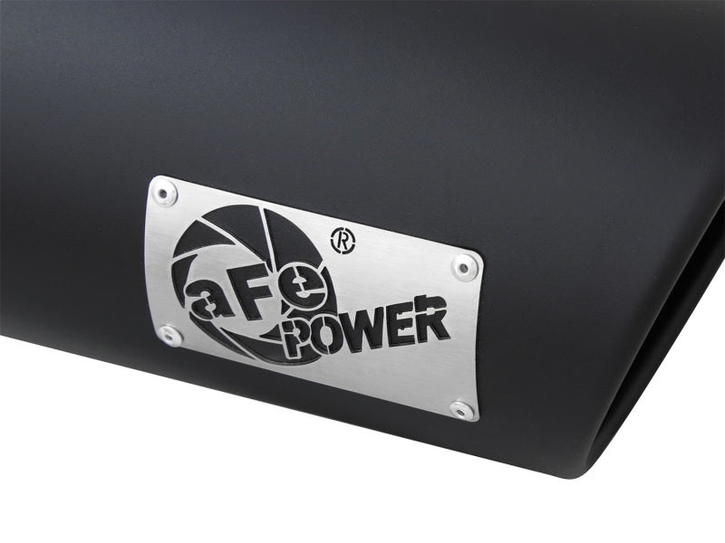 aFe Power MACH Force-Xp 4in In x 6in Out x 15in L Driver Side Clamp-On 4in 409 SS Exhaust Tip-Black - DTX Performance