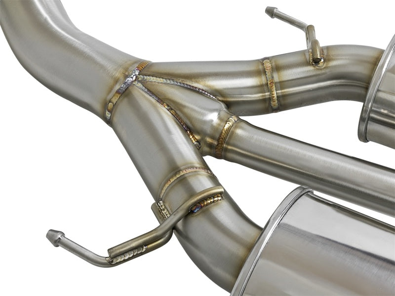 aFe POWER Takeda 2-1/2in to 2-1/4in 304SS Catback Dual-Exit Exhaust 17+ Honda Civic Type R w/CF Tips - DTX Performance