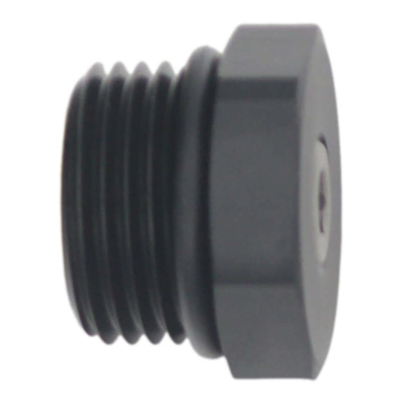 DeatschWerks 10AN ORB Male Plug Fitting with 1/8in NPT Gauge Port - Anodized Matte Black - DTX Performance