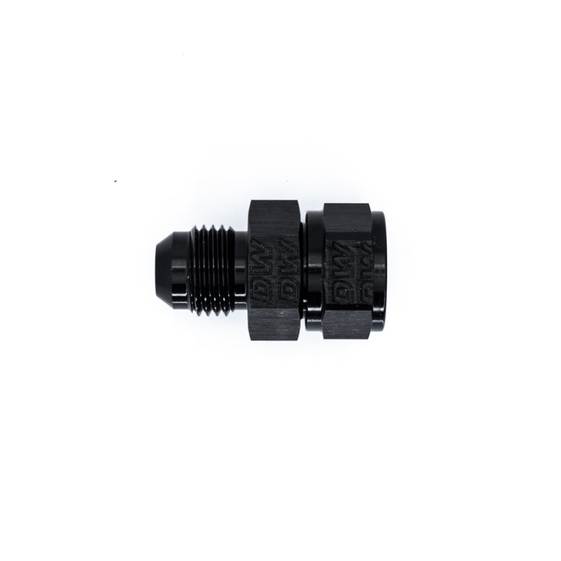 DeatschWerks 6AN Male Flare to Fuel Pump Outlet Barb Adapter - Anodized Matte Black - DTX Performance