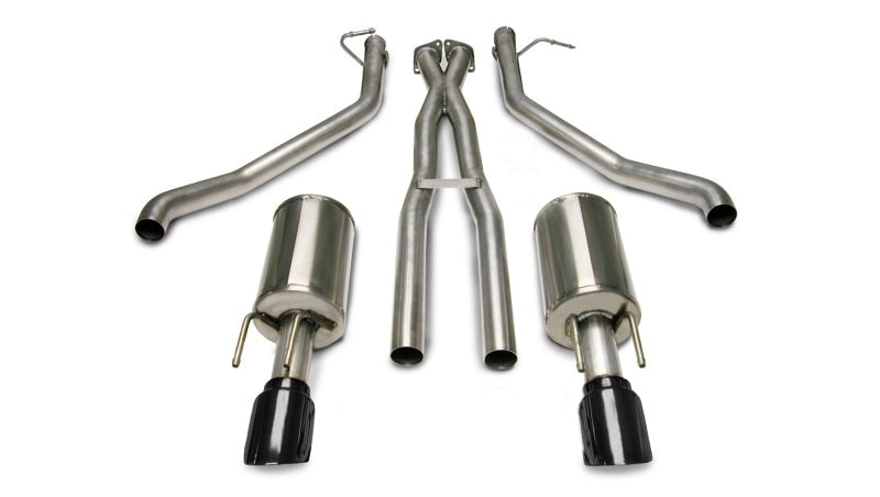 Corsa 05-06 Pontiac GTO 6L V8 2.5in Sport Cat-Back Exhaust + XPipe w/Dual Exit Single 4in BlackTips - DTX Performance