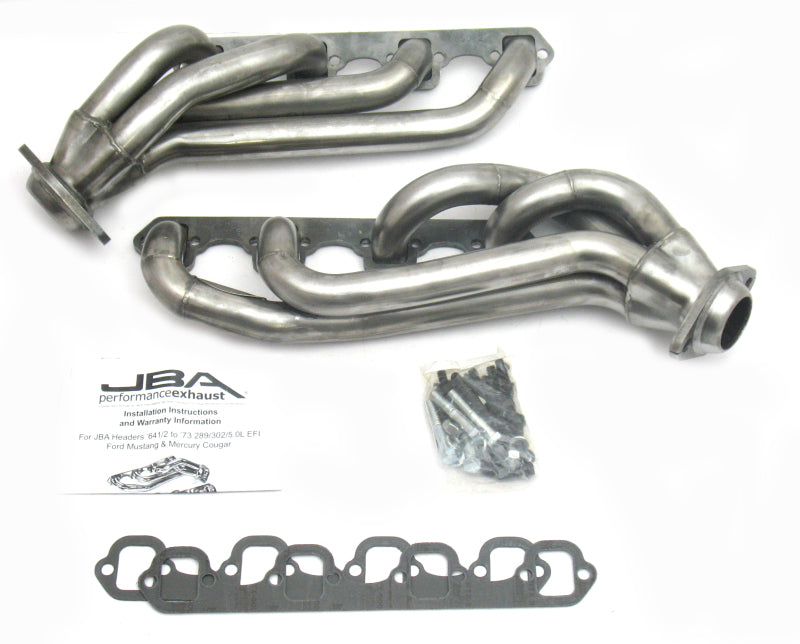 JBA 65-73 Ford Mustang 260-302 SBF w/GT40-P Heads 1-5/8in Primary Raw 409SS Mid Length Header - DTX Performance