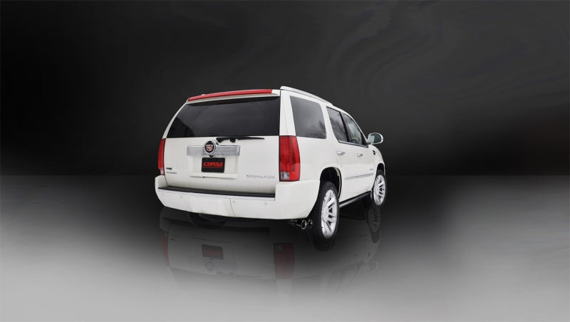 Corsa 11-14 Cadillac Escalade 6.2L V8 3in Cat-Back Single Side w Twin 4in Black Pro-Series Tips - DTX Performance