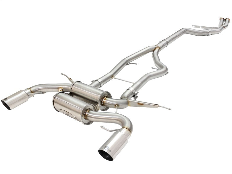 aFe MACHForce XP SS-304 Polish Tip 3.0in-2.5in Dia Cat Back Exhaust 11-13 BMW 335i (E90/E92) 3.0L - DTX Performance