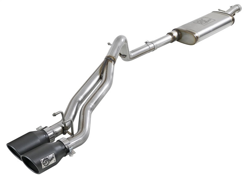 aFe Rebel Series Cat-Back 2.5in Dual Center Exit SS Exhaust w/ Black Tips 07-14 Jeep Wrangler V6 - DTX Performance