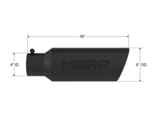 Load image into Gallery viewer, MBRP Universal Tip 6in OD Rolled End 4in Inlet 18in L Black Coated Exhaust Tip - DTX Performance