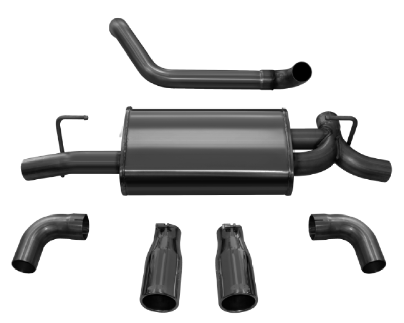 Corsa 18+ Jeep Wrangler JL 2.5in Dual Rear Exit Black Tips Sport Axle-Back Exhaust - DTX Performance