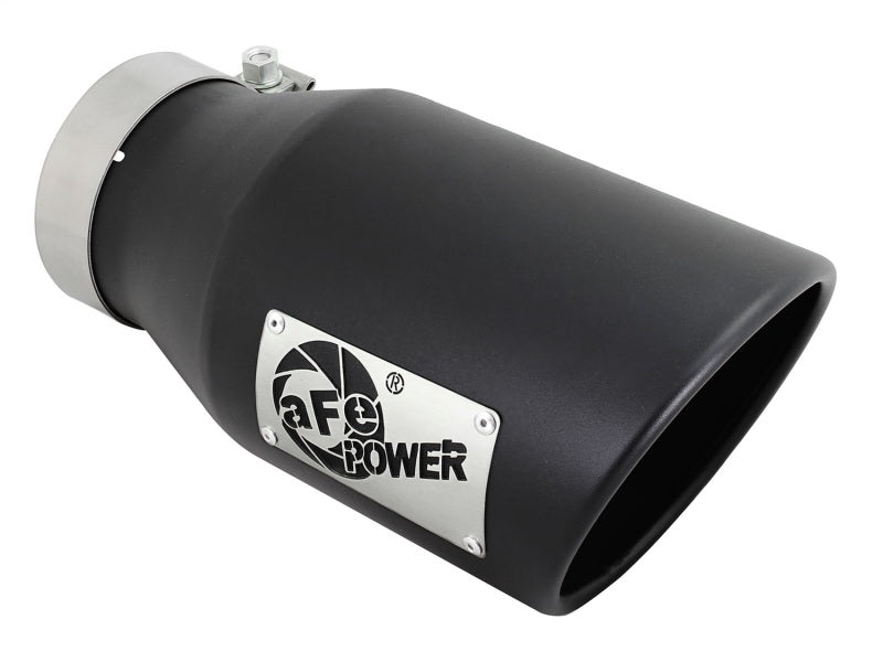 aFe Diesel Exhaust Tip Bolt On Black 4in Inlex x 6in Outlet x 12in - DTX Performance