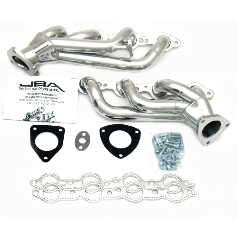 JBA 99-02 GM Truck 6.0L LS w/o A.I.R. w/EGR 1-5/8in Primary Silver Ctd Cat4Ward Header - DTX Performance