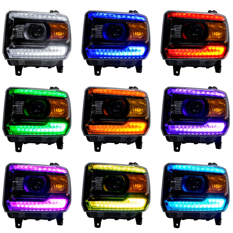 Oracle 14-15 GMC Sierra Headlight DRL Upgrade Kit - ColorSHIFT w/ Simple Controller - DTX Performance