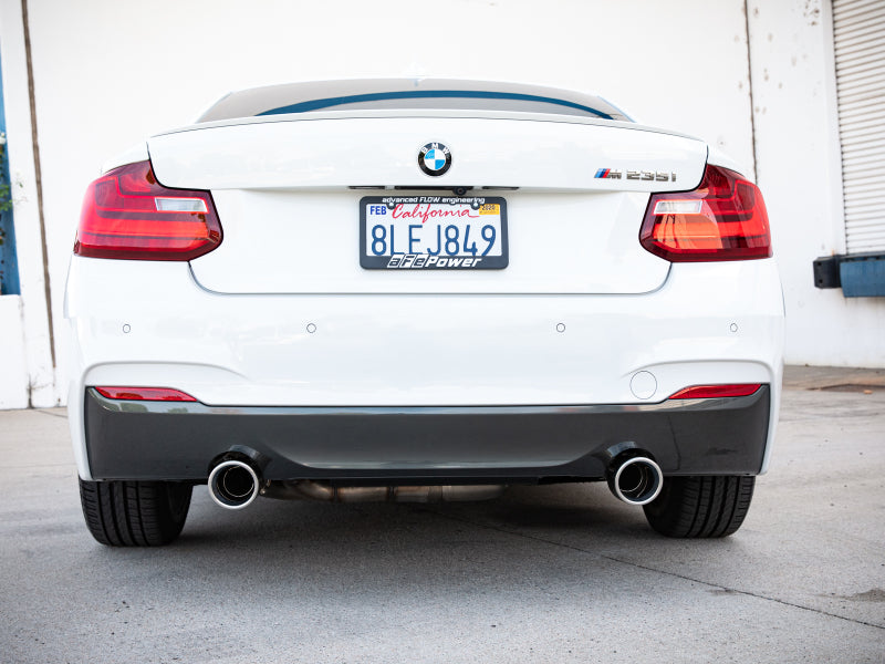 aFe MACHForce XP 3in to 2.5in 304 SS Cat-Back Exhaust w/ Polished Tips 14-16 BMW M235i - DTX Performance