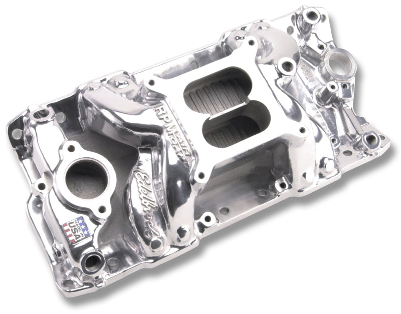 Edelbrock Polished S/B Chevy RPM Air-Gap Manifold - DTX Performance