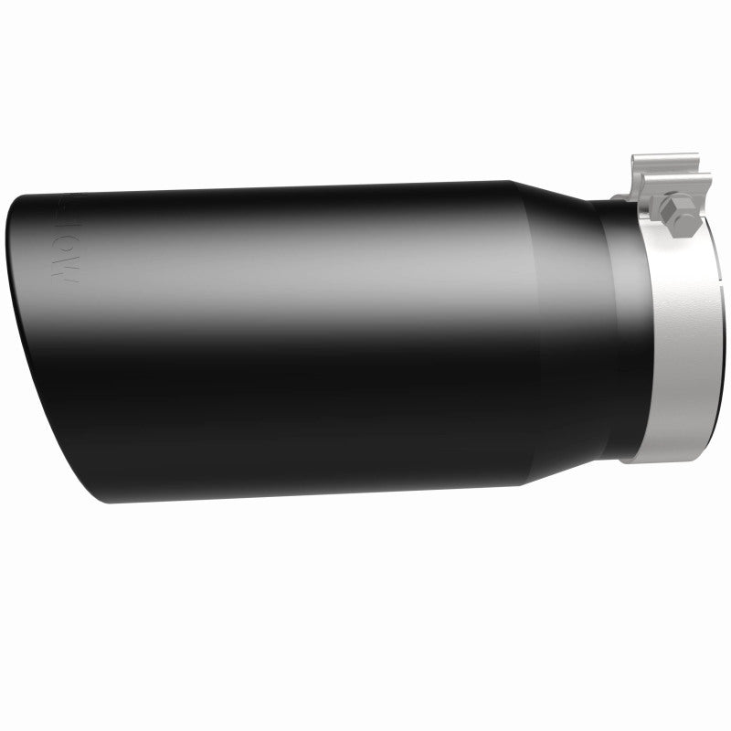 MagnaFlow Tip Stainless Black Coated Single Wall Round Single Outlet 6in Dia 5in Inlet 13in L - DTX Performance