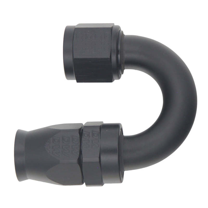 DeatschWerks 10AN Female Flare Swivel 180-Degree Hose End CPE - Anodized Matte Black - DTX Performance