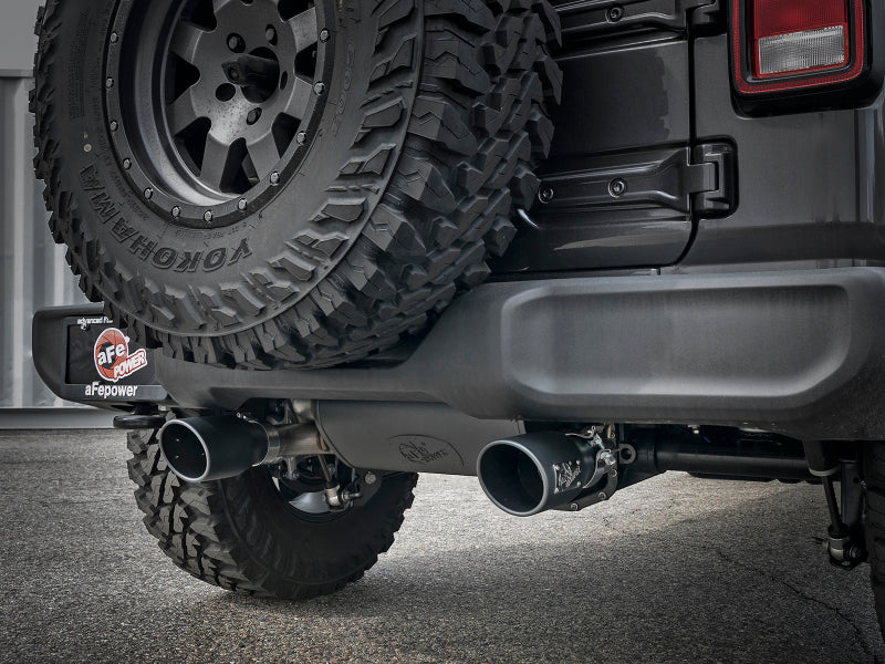 aFe Rebel Series 2.5in 409 SS Cat-Back Exhaust w/ Black Tips 18-19 Jeep Wrangler (JL) V6 3.6L - DTX Performance