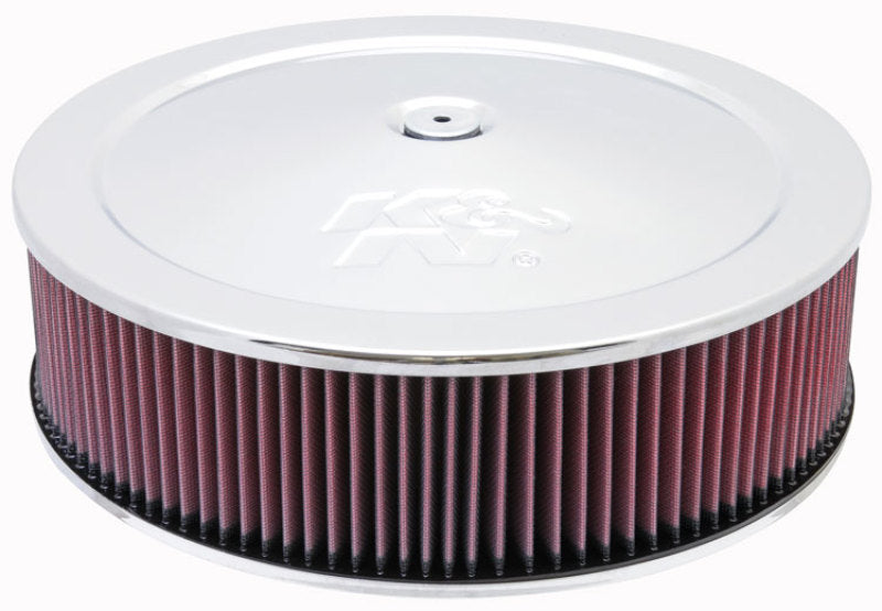 K&N Round Air Filter Assembly 14in. ID / 4..12in. Height / 5.125in. Neck Flange / 7/8in. Drop Ba - DTX Performance