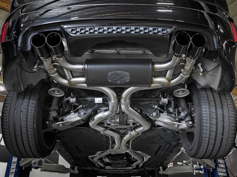 aFe MACH Force-Xp 3.5in. 304 SS C/B Exhaust System 15-18 BMW X5 M (F85) V8-4.4L (tt) - Black Tip - DTX Performance