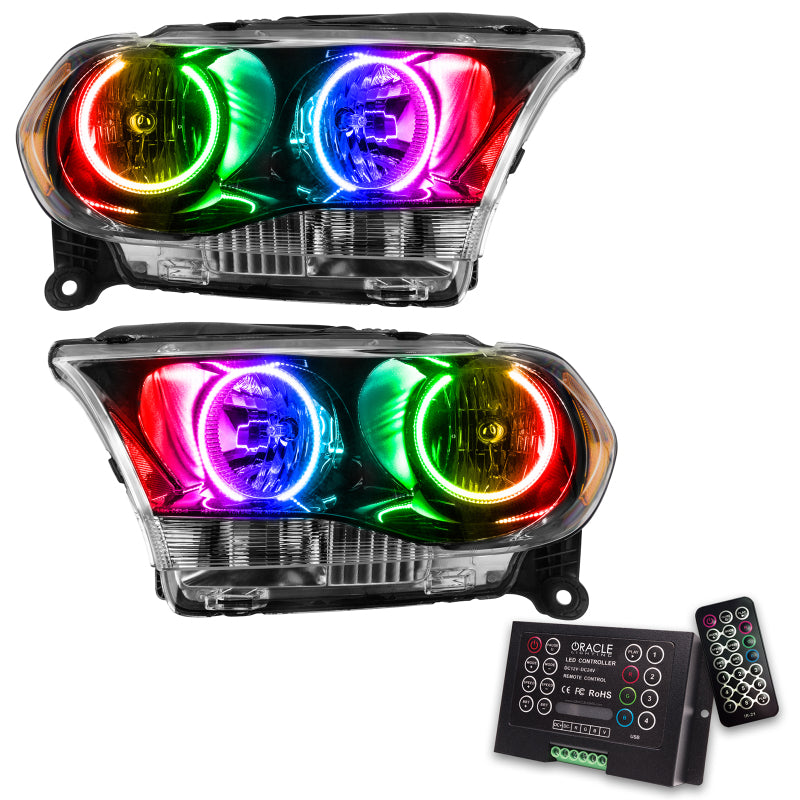 Oracle 11-13 Dodge Durango SMD HL Halogen - Black - ColorSHIFT w/ 2.0 Controller - DTX Performance