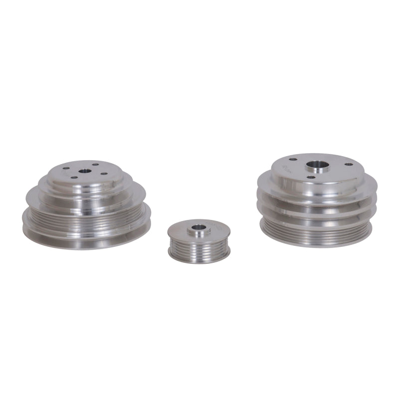 BBK 85-97 GM Truck 305 350 Underdrive Pulley Kit - Lightweight CNC Billet Aluminum (3pc) - DTX Performance