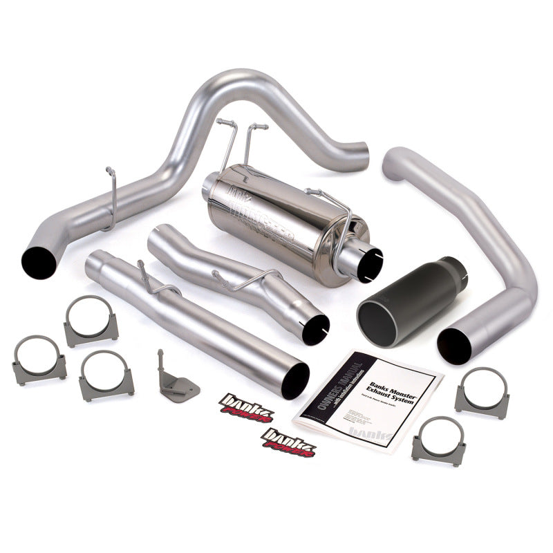 Banks Power 03-07 Ford 6.0L Excursion Monster Exhaust System - SS Single Exhaust w/ Black Tip - DTX Performance