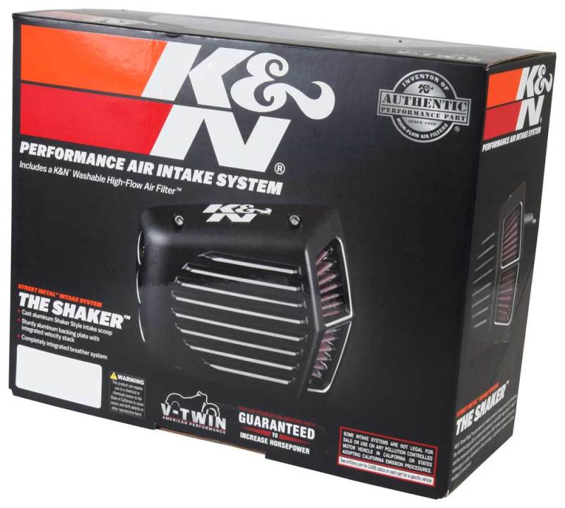 K&N Street Metal Intake System for 08-16 Harley Davidson Touring Models - Shaker Black - DTX Performance