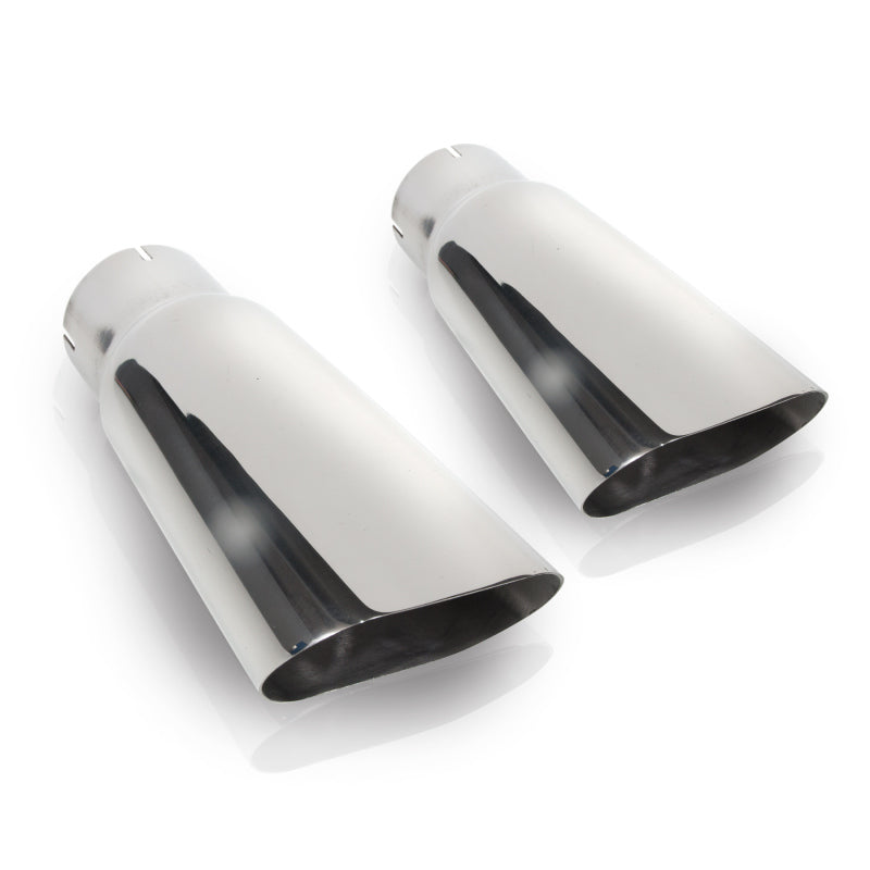 Stainless Works Flat Oval Exhaust Tips 2in Inlet (priced per pair) - DTX Performance