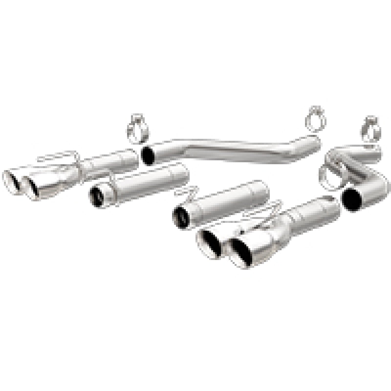 MagnaFlow Axle-Back, SS, 3in, Quad Split Rear 3.5 Tips 2015 Dodge Challenger incl SRT Hellcat - DTX Performance